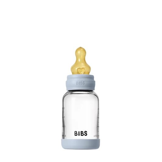 Baby Glass Bottle Set 4oz Latex - Baby Blue