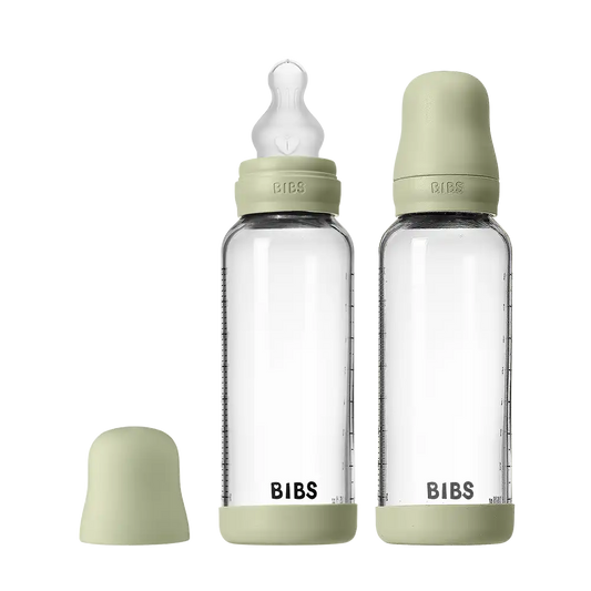 Baby Glass Bottle Set 8oz 2 Pack Silicone - Sage