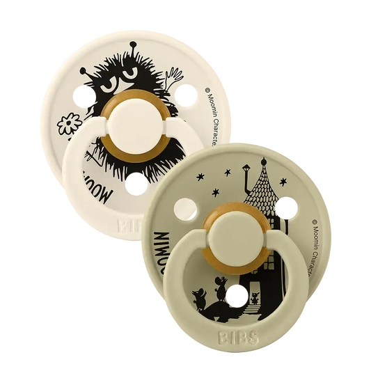 BIBS x Moomin Colour Pacifiers 2 pack Stinky - Ivory/Khaki