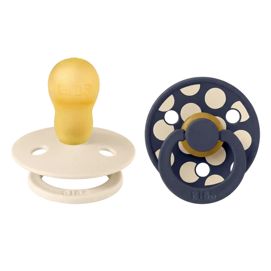 STUDIO Colour Pacifiers 2 Pack Polka - Ivory/Deep Space