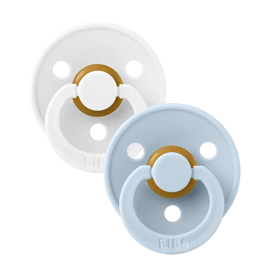 Colour Pacifiers 2 Pack - White/Baby Blue