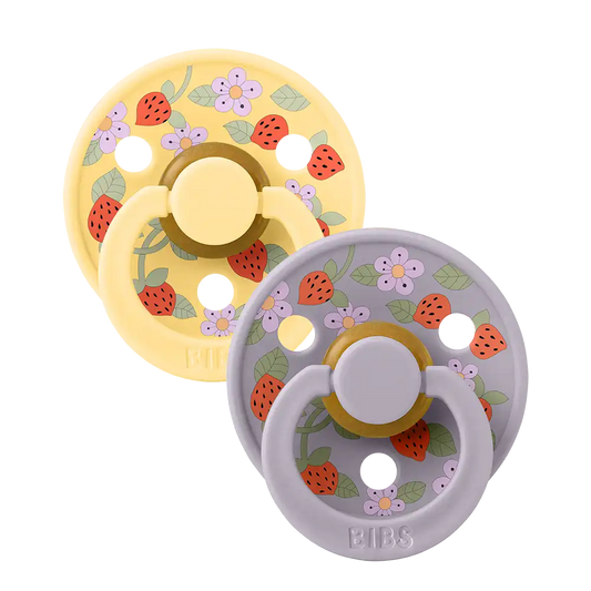 BIBS x LIBERTY Colour Pacifiers 2 Pack Strawberries and Cream - Pale Butter Mix