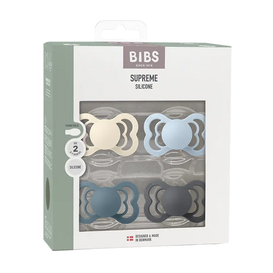 Supreme Pacifiers 4 Pack - Ivory/Baby Blue/Petrol/Iron