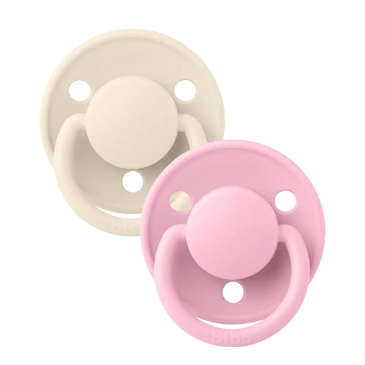 De Lux Pacifiers 2 Pack - Ivory/Baby Pink