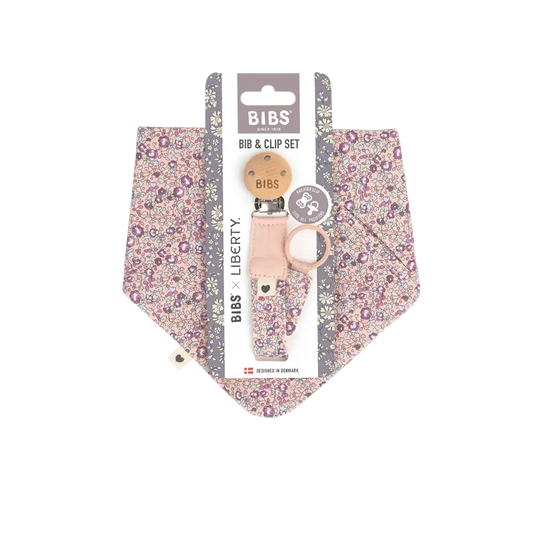 BIBS x LIBERTY Bib & Clip Set Eloise - Blush