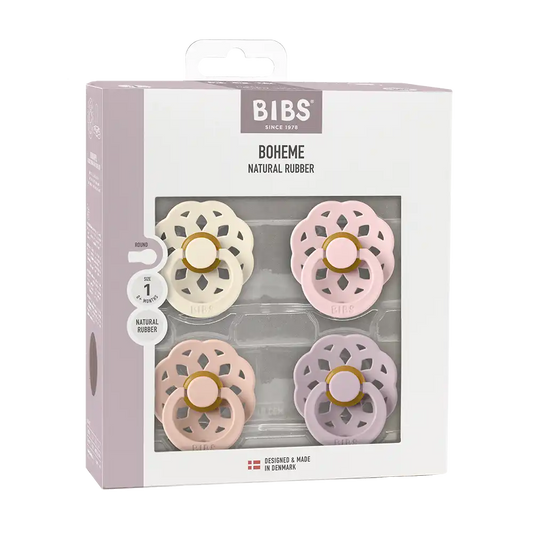 Boheme Pacifiers 4 Pack - Ivory/Blush/Blossom/Dusky Lilac