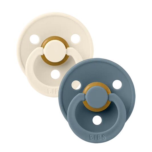 Colour Pacifiers 2 Pack - Ivory/Petrol
