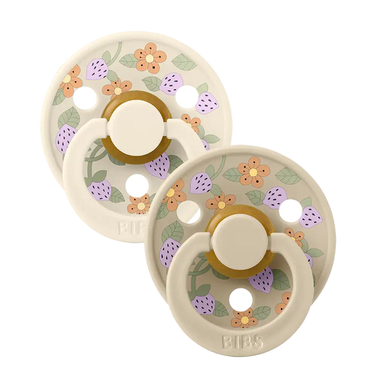 BIBS x LIBERTY Colour Pacifiers 2 Pack Strawberries and Cream - Ivory Mix