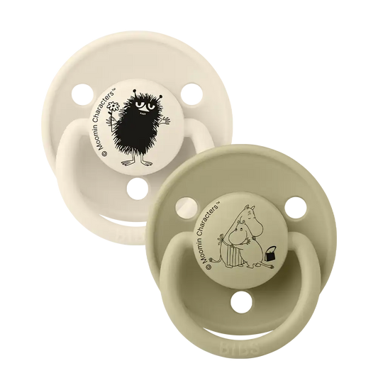 BIBS x Moomin De Lux Pacifiers 2 Pack Stinky - Ivory/Khaki