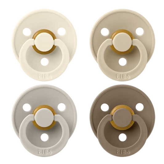 Colour Pacifiers 4 Pack - Ivory/Sand/Vanilla/Dark Oak