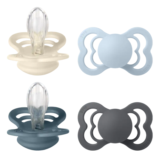 Supreme Pacifiers 4 Pack - Ivory/Baby Blue/Petrol/Iron