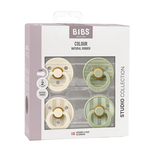STUDIO Colour Pacifiers 4 Pack - Pin Ivory Vanilla Mix/Pin Sage Mix