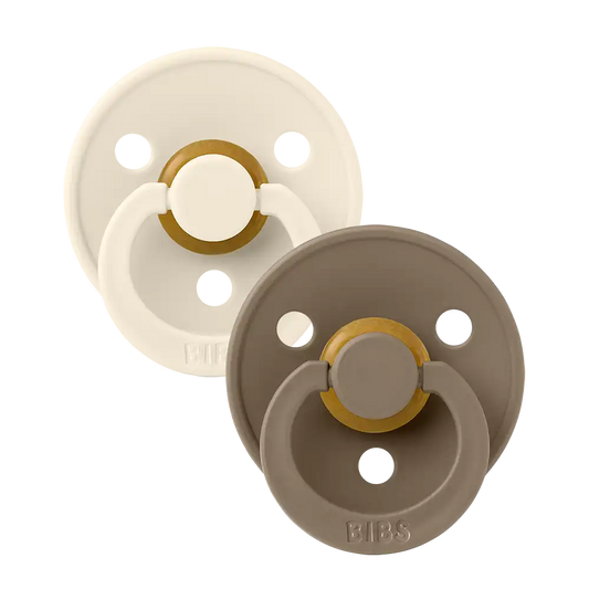 Colour Pacifiers 2 Pack - Ivory/Dark Oak