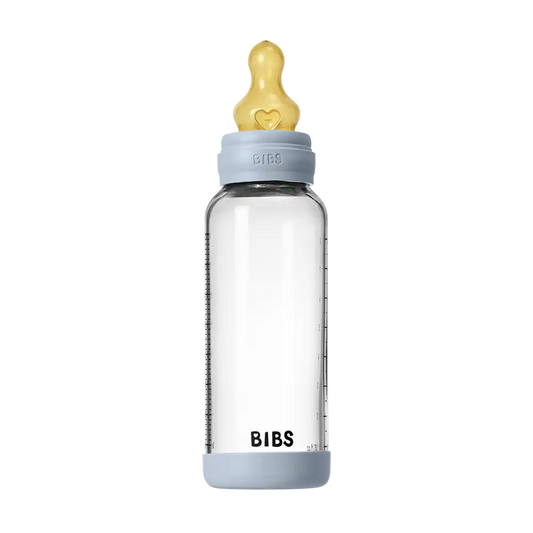 Baby Glass Bottle Set 8oz Latex - Baby Blue