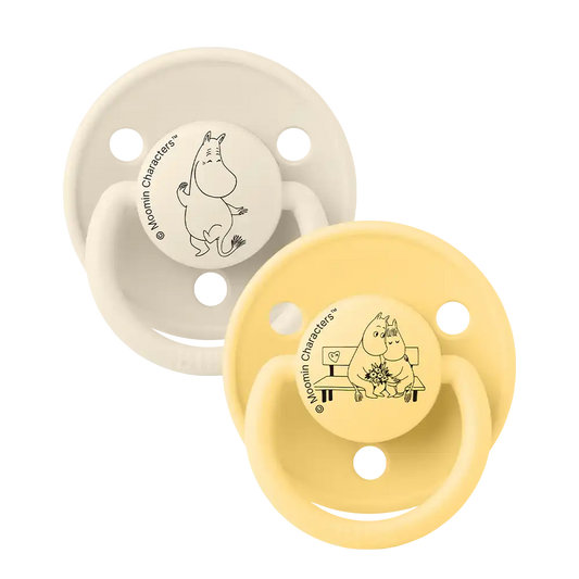 BIBS x Moomin De Lux Pacifiers 2 Pack Moomintroll - Ivory/Pale Butter