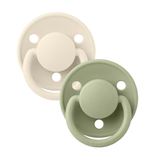 De Lux Pacifiers 2 Pack - Ivory/Sage