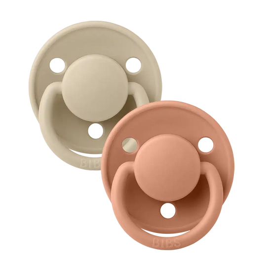 De Lux Pacifiers 2 Pack - Vanilla/Peach