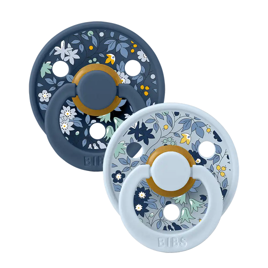 BIBS x LIBERTY Colour Pacifiers 2 Pack Chamomile Lawn - Baby Blue Mix