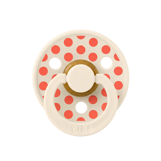STUDIO Colour Pacifier Polka - Ivory/Tango
