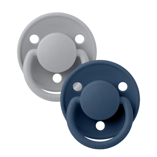 De Lux Pacifiers 2 Pack - Cloud/Steel Blue