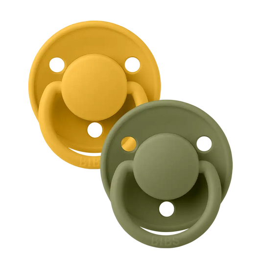 De Lux Pacifiers 2 Pack - Honey Bee/Olive