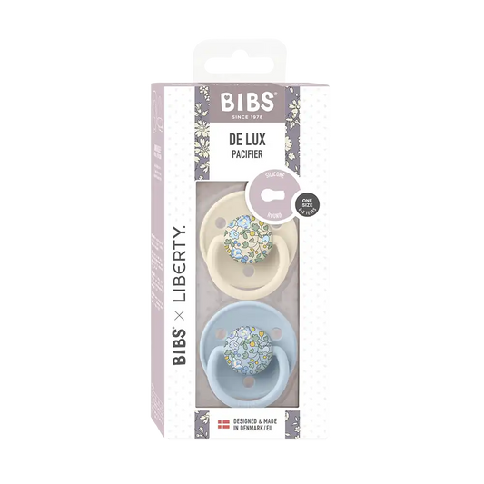 BIBS x LIBERTY De Lux Pacifiers 2 Pack Eloise - Baby Blue Mix