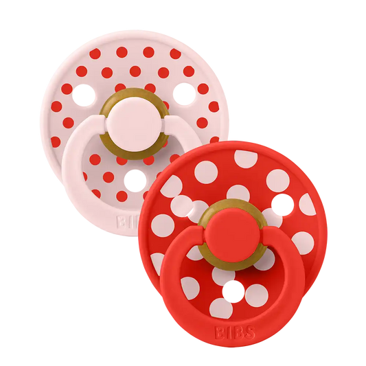 STUDIO Colour Pacifiers 2 Pack Polka - Blossom/Candy Apple