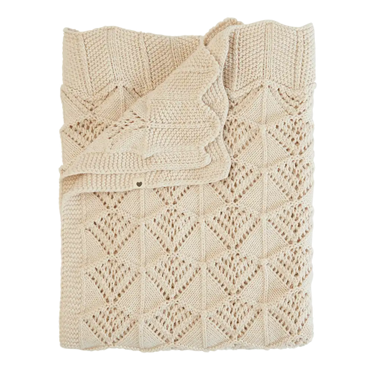Knitted Blanket Wavy - Ivory