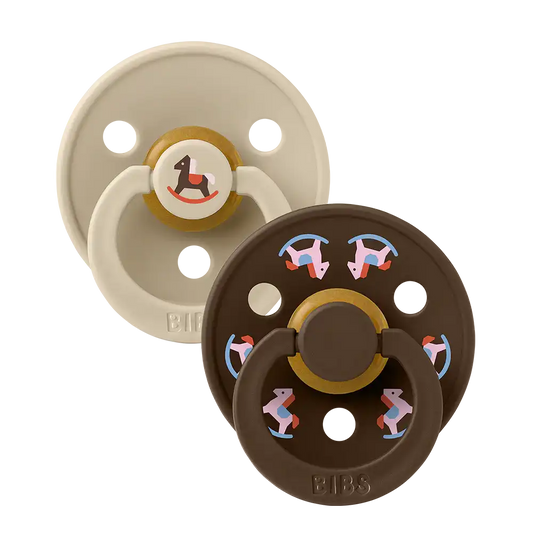 Colour Holiday Horse Pacifiers 2 Pack -  Vanilla/Mocha