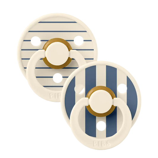 STUDIO Colour Pacifiers 2 Pack Pin - Ivory Steel Blue Mix