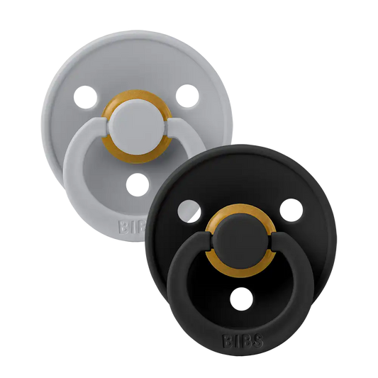 Colour Pacifiers 2 Pack - Cloud/Black