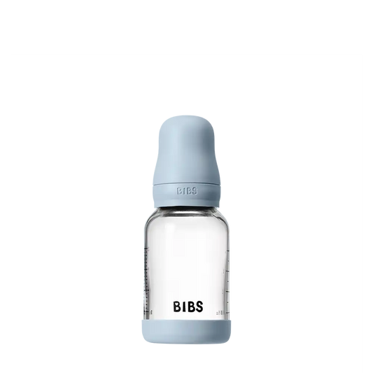 Baby Glass Bottle Set 4oz Silicone - Baby Blue