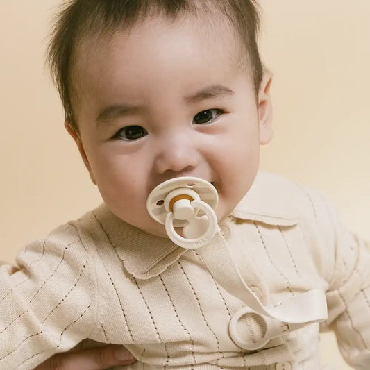 Colour Pacifier & Loop Clip Gift Set - Ivory