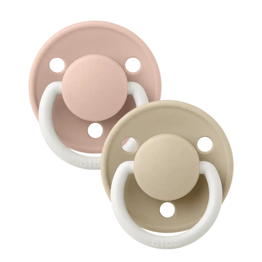 De Lux GLOW Pacifiers 2 Pack - Blush/Vanilla