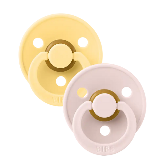 Colour Pacifiers 2 Pack - Pale Butter/Petal