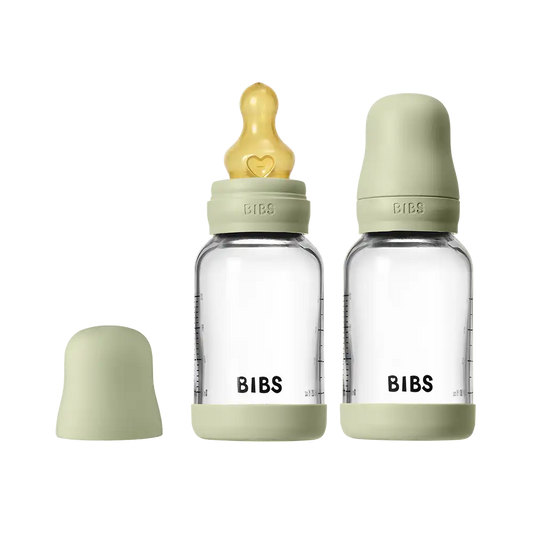 Baby Glass Bottle Set 4oz 2 Pack Latex - Sage