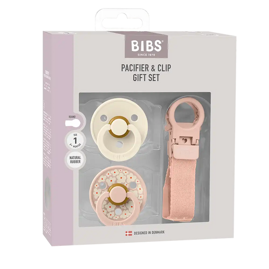 Colour Pacifier & Loop Clip Gift Set - Blush