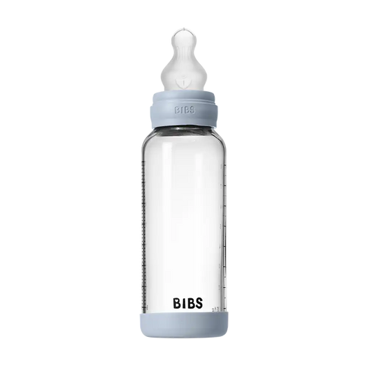 Baby Glass Bottle Set 8oz Silicone - Baby Blue