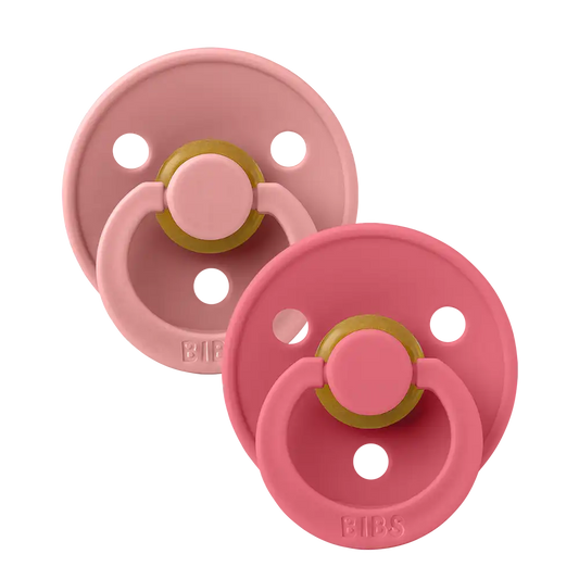 Colour Pacifiers 2 Pack - Dusty Pink/Coral