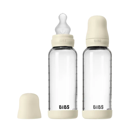 Baby Glass Bottle Set 8oz 2 Pack Silicone - Ivory