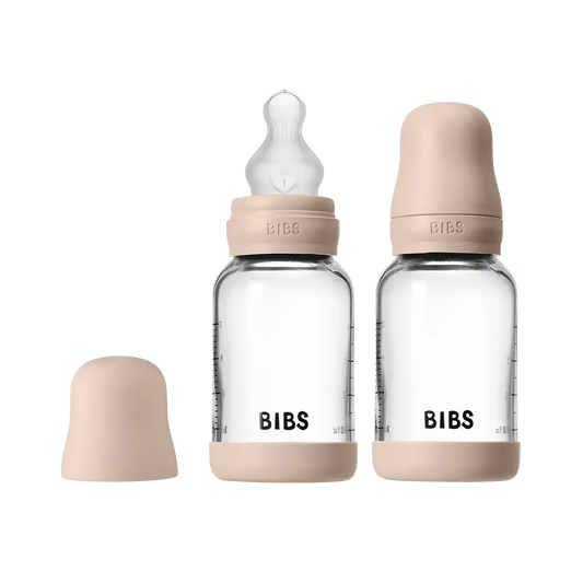 Baby Glass Bottle Set 4oz 2 Pack Silicone - Blush