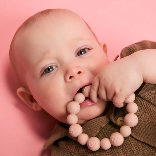 Beaded Teething Ring - Blush